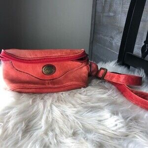 LAND Santa Fe Brown Vaqueta Leather Small Belt Bag Crossbody Brass Columbia pink